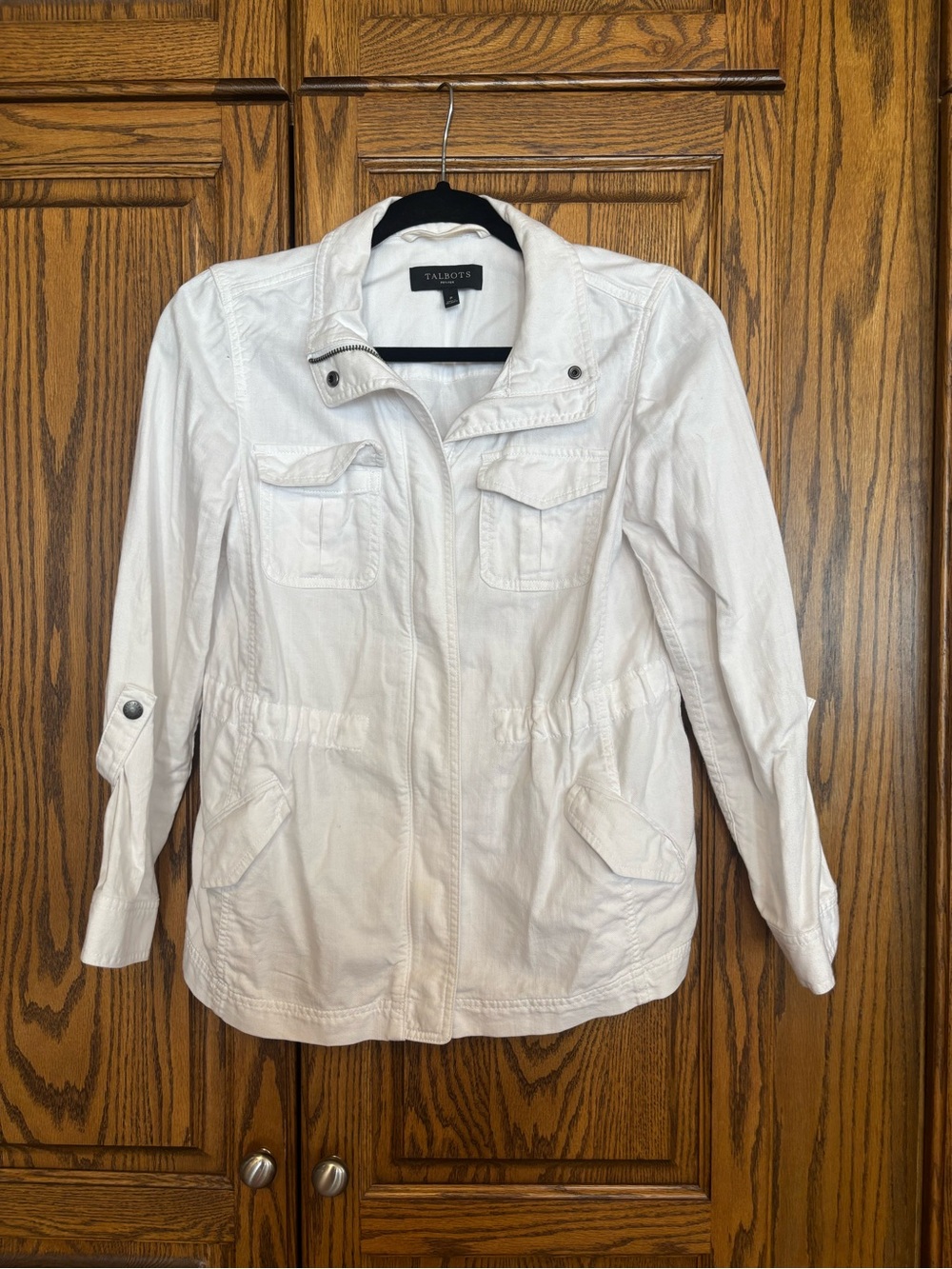 Talbots White Utility Anorak Jacket